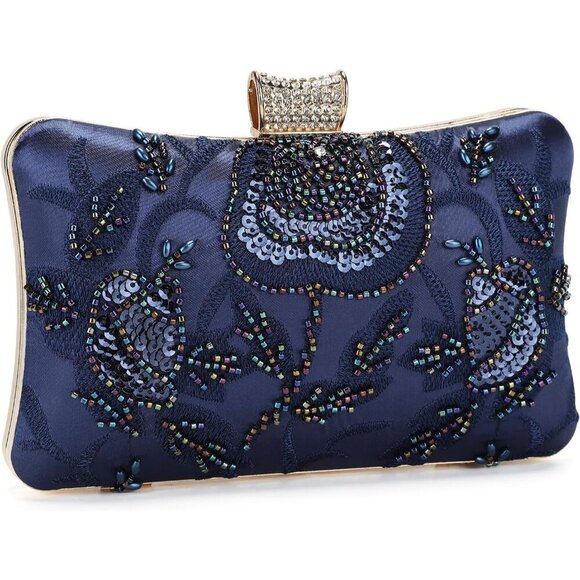 Accessories - Luxury Vintage Evening Clutch with Removable Chain - Perfect for Weddings